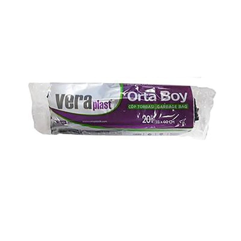 Vera Standart Çöp Torbası Orta Boy 55 cm x 60 cm Siyah