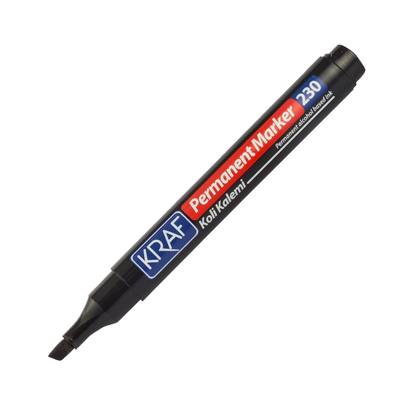Kraf 230 Kesik Uç Koli ve Kağıt Kalemi Siyah