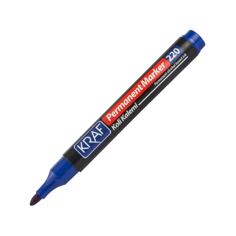 Kraf 220 Yuvarlak Uç Koli ve Kağıt Kalemi Mavi