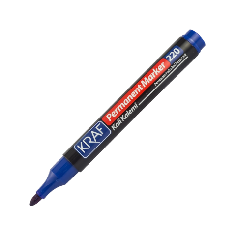 Kraf 220 Yuvarlak Uç Koli ve Kağıt Kalemi Mavi