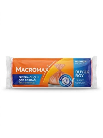 Macromax Esktra Güçlü Büyük Boy Çöp Torbası 10'Lu Paket